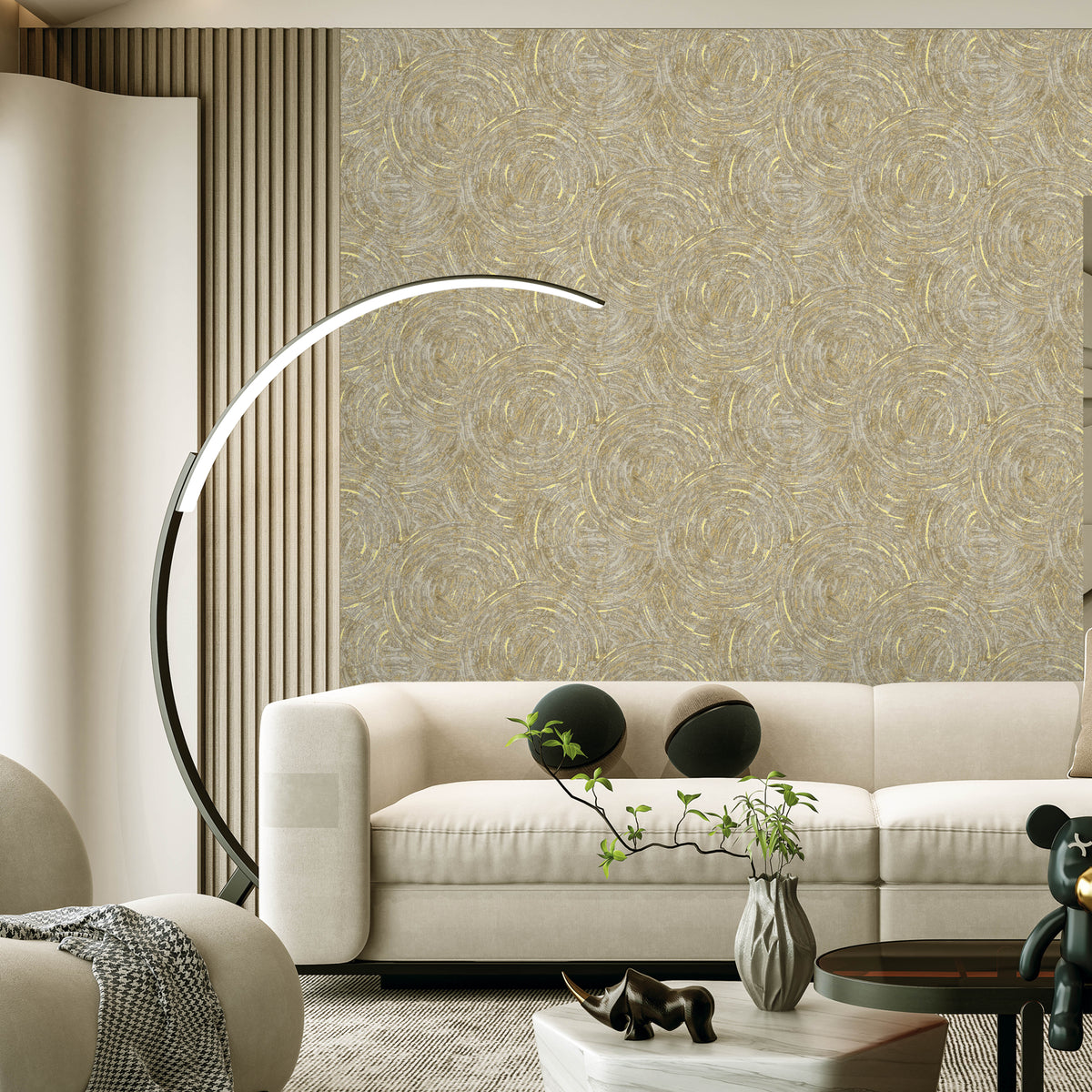 Spiralling Pattern Modern Double Width wallpaper with Glitter-15mtr Length and 1mtr Width-GT11303,04,08 &amp; 10