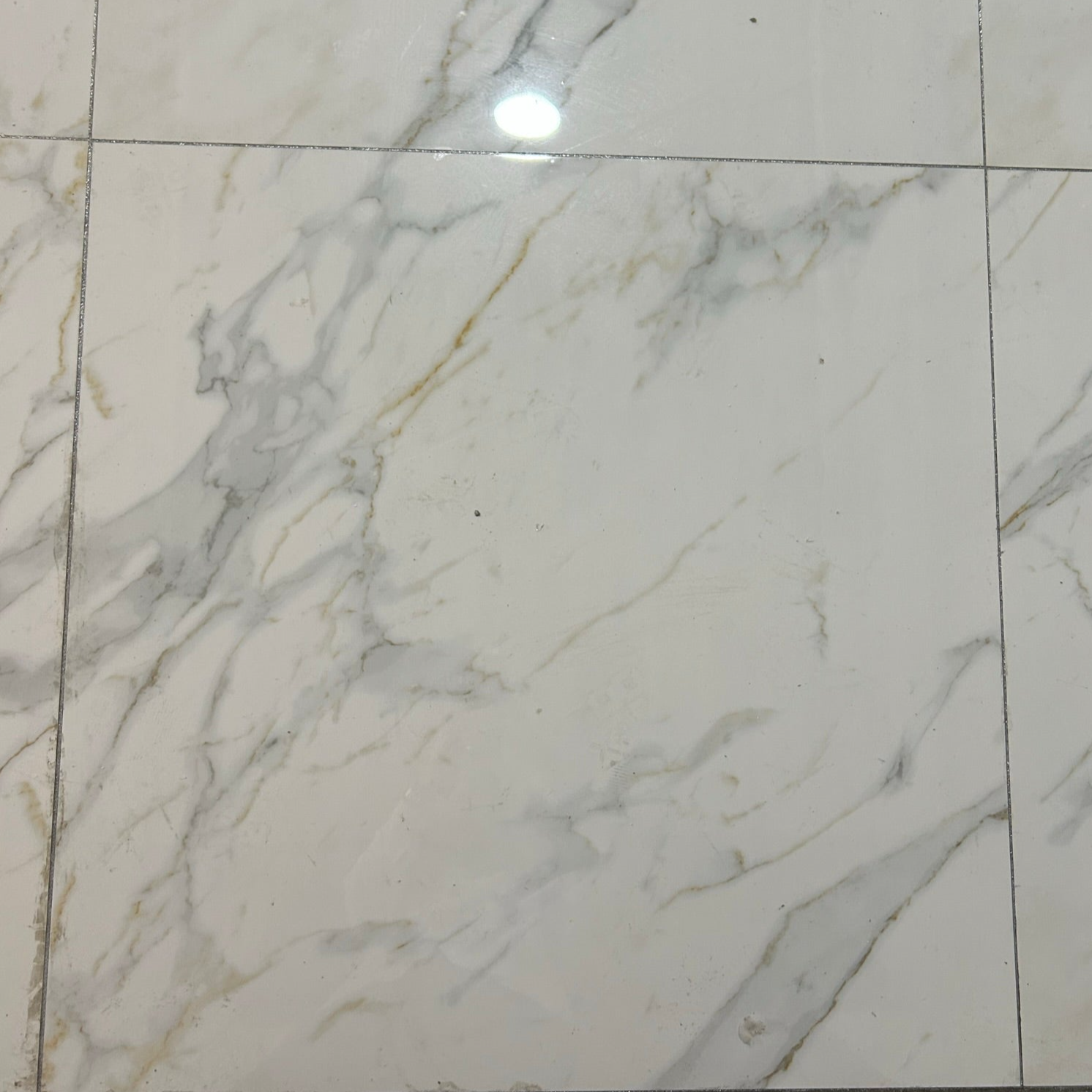 White Marble Effect with Grey and Cream Color Texture Polished Porcelain Tiles Wall & Floor Tiles-800*800*10.5mm-CTB842003F