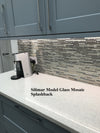 Black Glass & Stone Lined Mosaic Tile