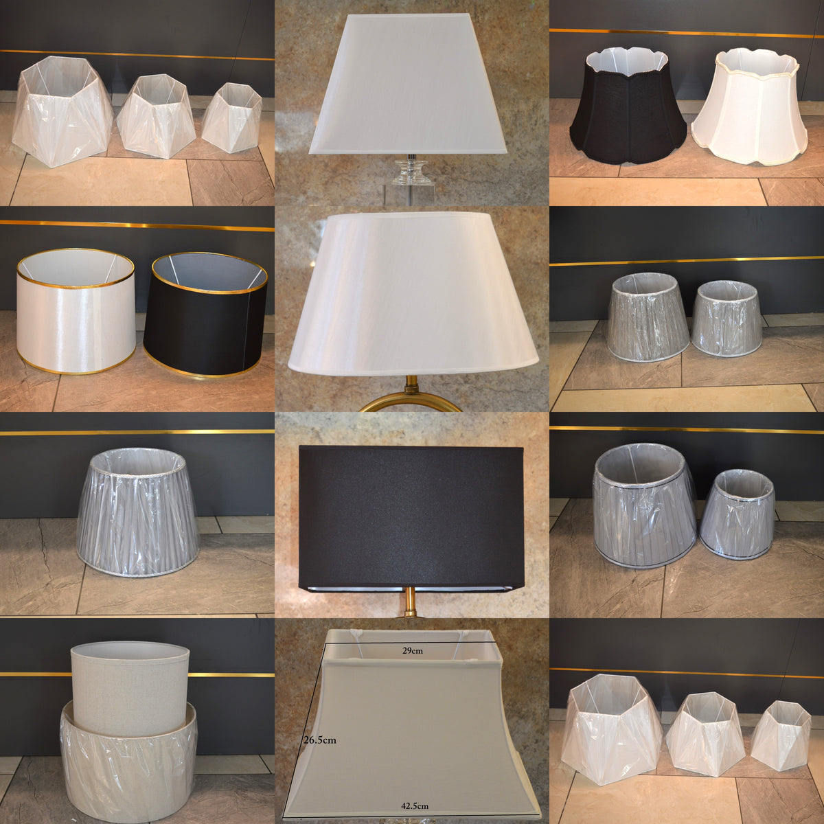 Modern Lamp Shades for the Table &amp; Floor Lamps Available Black &amp; White