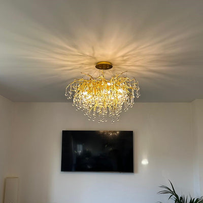 Pendant-Glass Rain Drop Gold Pendant Ceiling Light-A3139/500, 800 & 1000*500