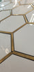 Hexagonal Gold and White Elegant Mosaic Tiles-220*380*8mm