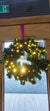 Colourful Wreath with Golden LED Lights for Christmas Decoration