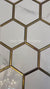 Hexagonal Gold and White Elegant Mosaic Tiles-220*380*8mm