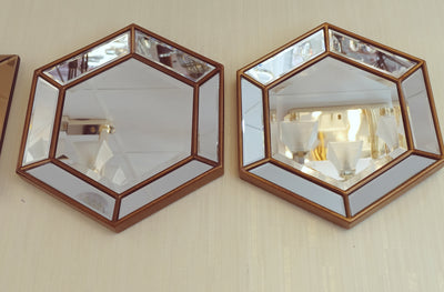 Hexagonal Decor Mirror for Living Room & Bedroom or any room Decoration