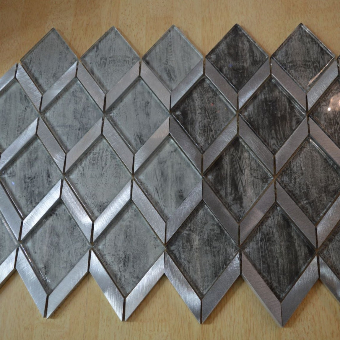 Light Grey Rhombus Mosaic Tile