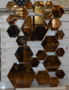 Hexagonal Rosegold and Silver Modern Designer Mirror for Home Decor| Decorative Mirror -120*80cm