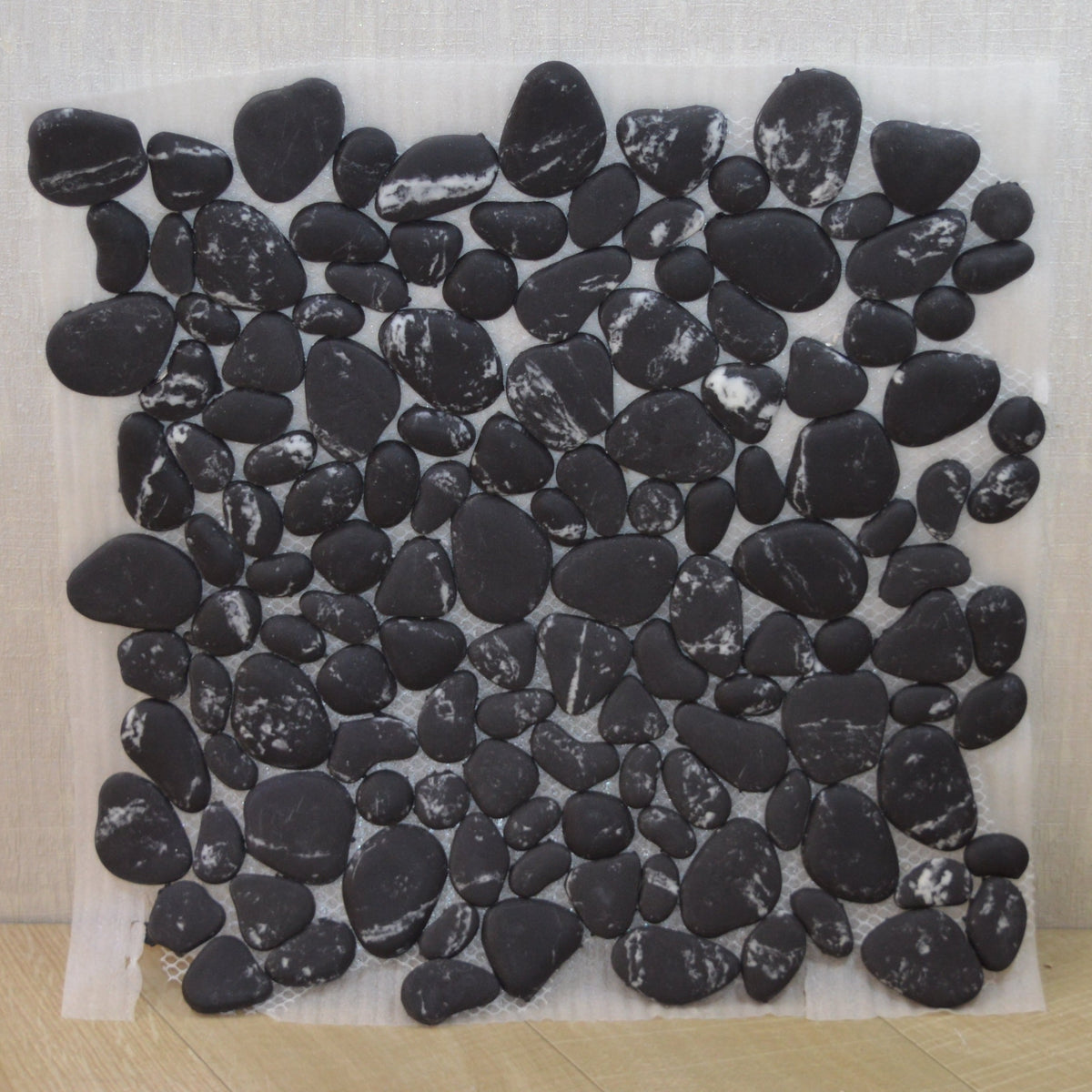 Black &amp; White Stones Pebbles Mosaic Tiles-300*300*8mm-11sheets-1m2