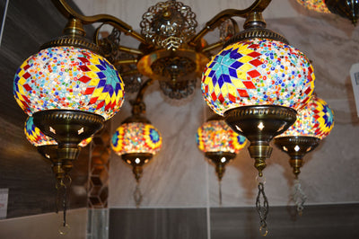 Turkish 5/3 Turkish Colourful Pendant Ceiling Light-88713/3 & 6