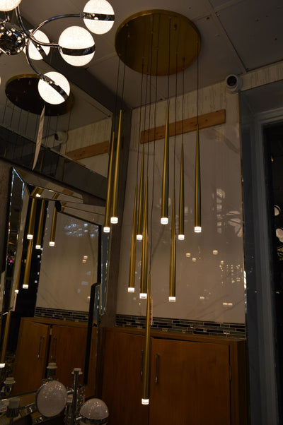 Long Drop Metallic Bars LED Incorporated Stair Pendant Lighting Chandelier-6139-10tubes, 12tubes 30 & 40tubes