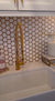 Hexagonal Gold and White Elegant Mosaic Tiles-220*380*8mm