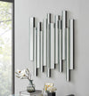 Crystalline Large Silver Stylish Contemporary Modern Living Room Bedroom Wall Mirror (150Cmx93Cm)